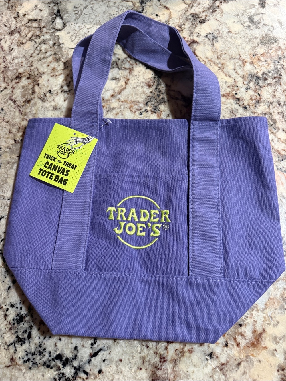 Trader Joe's Purple Canvas Tote Bag